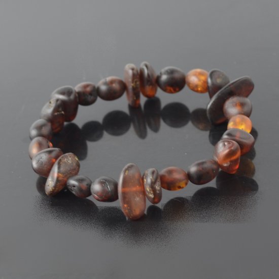 Multicolor Baltic amber beads bracelet